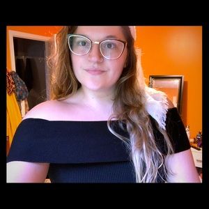 Black off the shoulder top